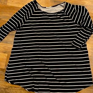 Black/white striped tunic.